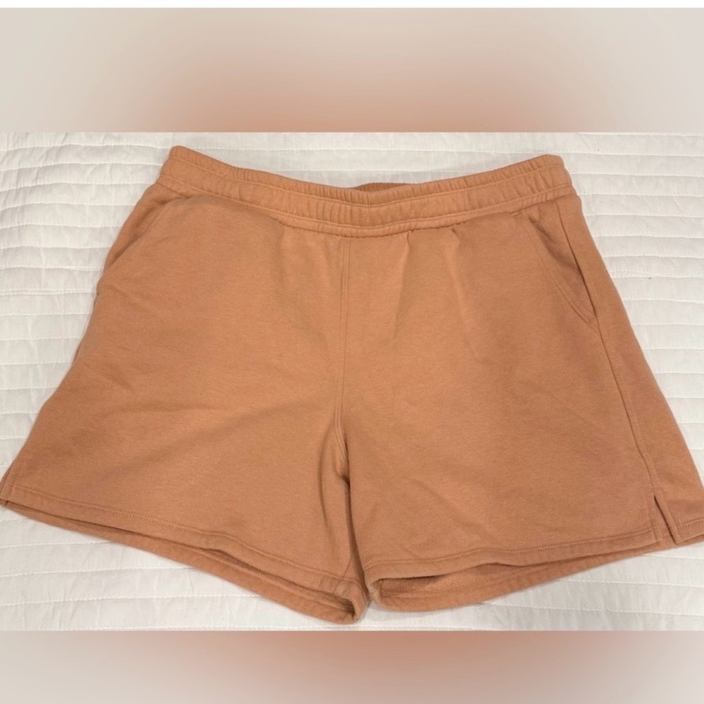 Calvin Klein Women's Performance Fleece Tan Orange Active Shorts Size Large